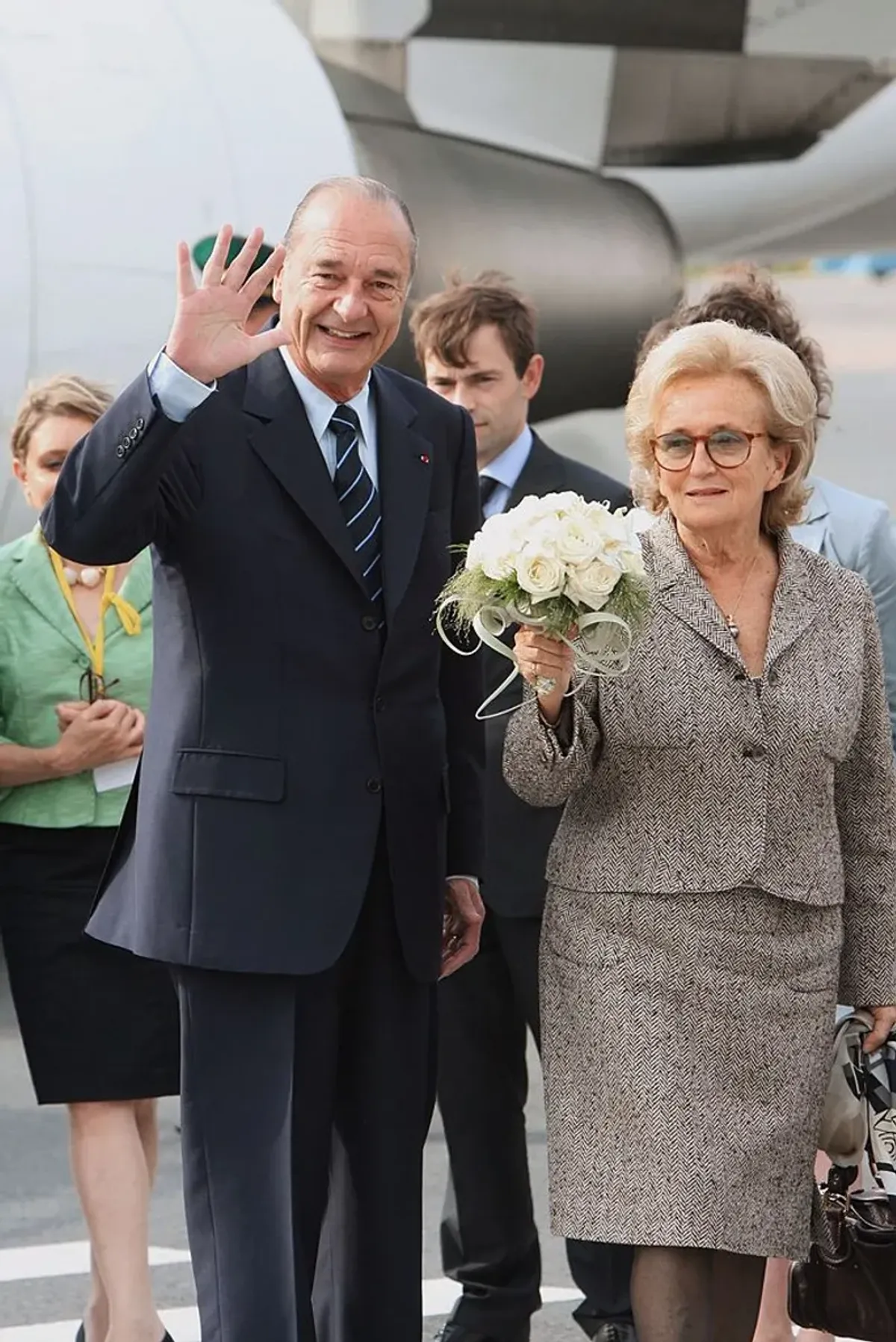 Jacques et Bernadette Chirac le 15 juillet 2006 en Russie. | Photo : Getty Images