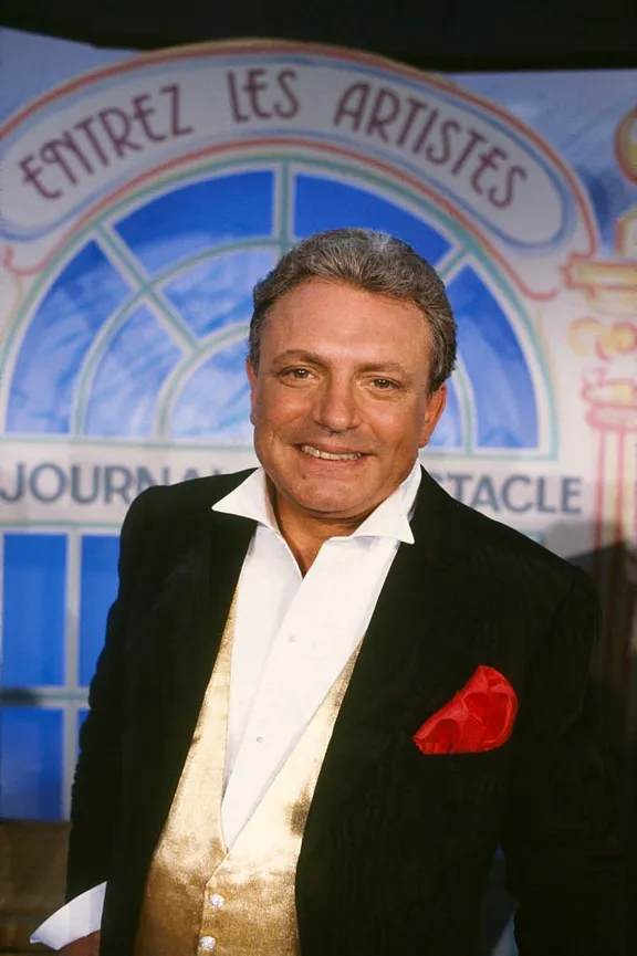 Jacques Martin, French TV personality and host, on the set for his show 