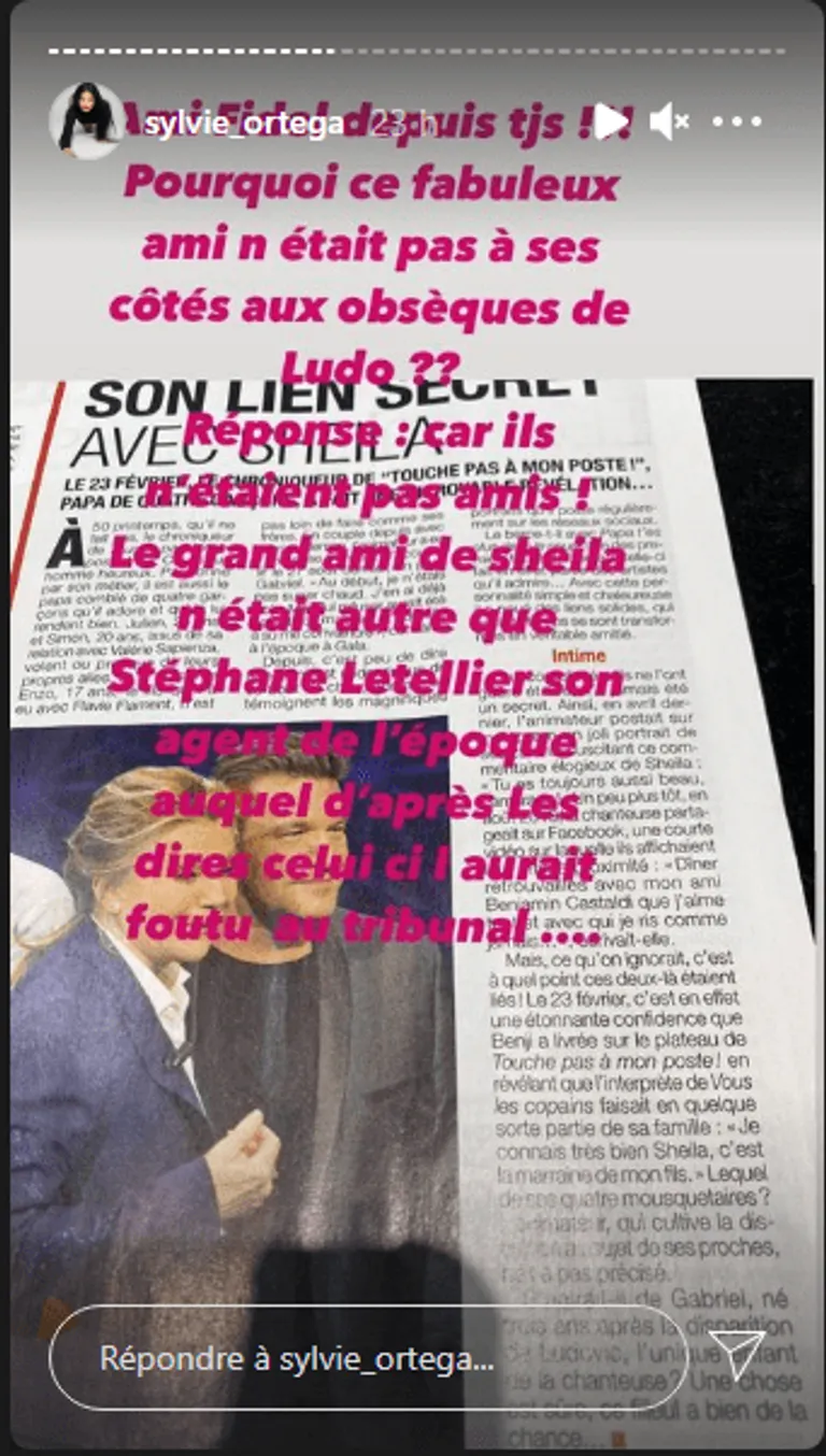 Story de Sylvie Ortega. | Photo : Instagram/sylvie_ortega