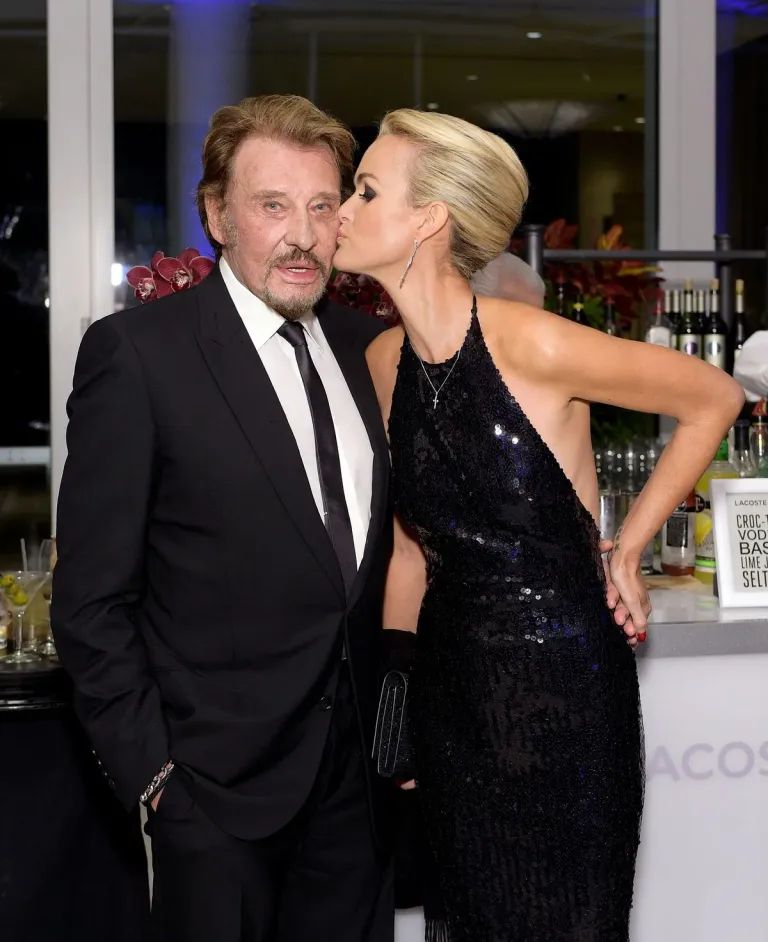 Singers Johnny Hallyday and Laeticia Hallyday attended the 17th Annual Costume Designers Guild Awards with presenting sponsor Lacoste at the Beverly Hilton Hotel on February 17, 2015 in Beverly Hills.  |  Photo: Getty Images