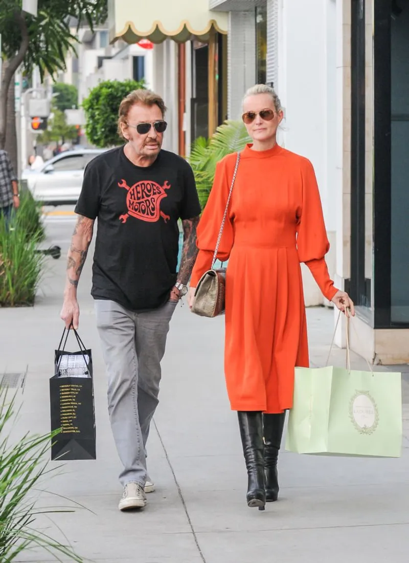 Johnny Hallyday et sa femme Laeticia, février 2017 à Los Angeles, Californie | photo : Getty Images