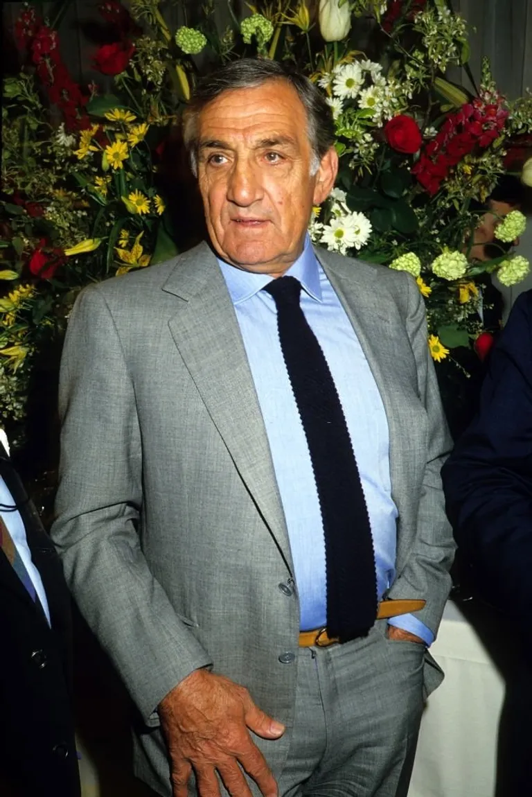 Actor Lino Ventura attends a cocktail party for the 50th anniversary of Cinecitta at the restaurant 