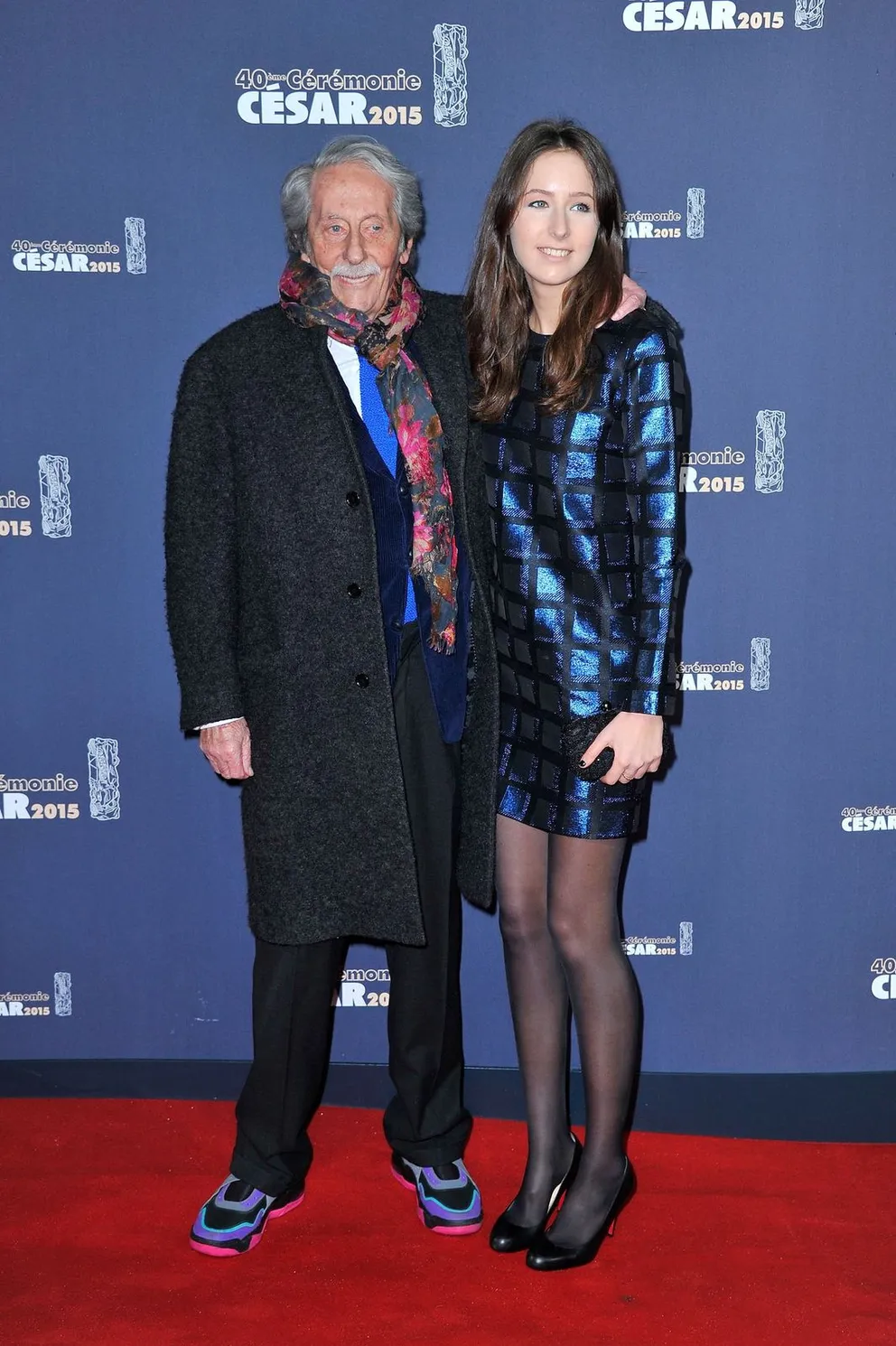 Jean Rochefort et Clemence Rochefort au Théâtre du Chatelet le 20 février 2015 à Paris, France. | Photo : Getty Images