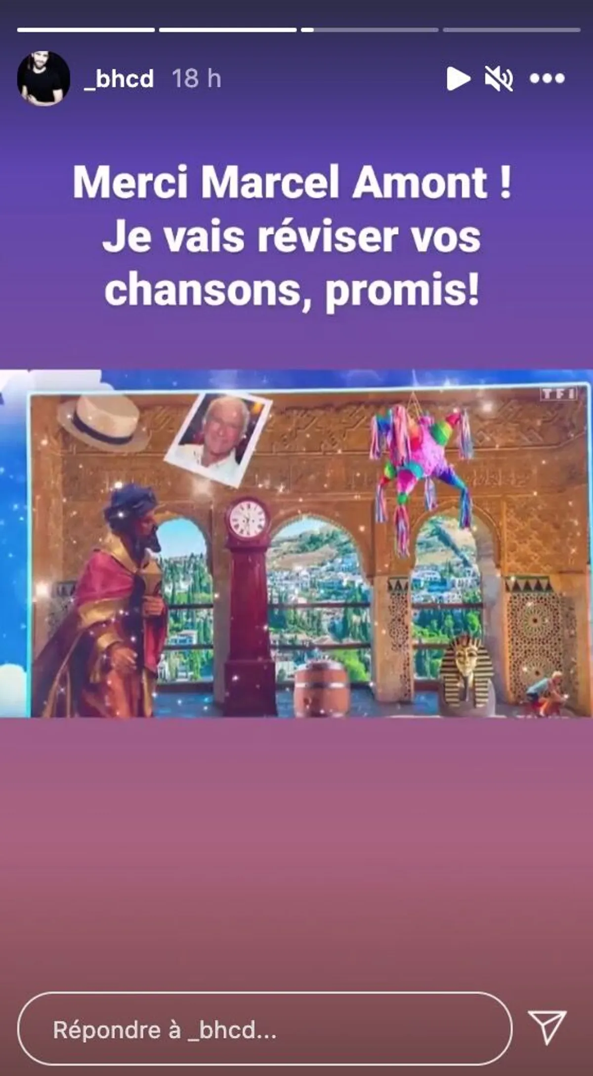 Capture d'écran | Photo : Instagram story / _bhcd
